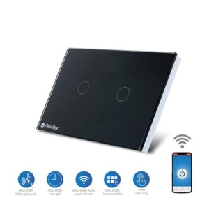 Công tắc cảm ứng âm tường thông minh 2 nút bấm RD SW.2 RẠNG ĐÔNG
