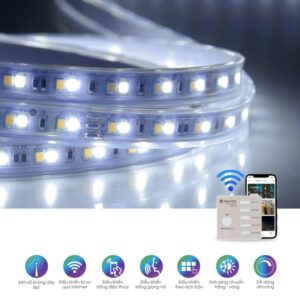 Đèn LED dây đổi màu CCT Bluetooth LD01.RF.BLE 1000/7W RẠNG ĐÔNG
