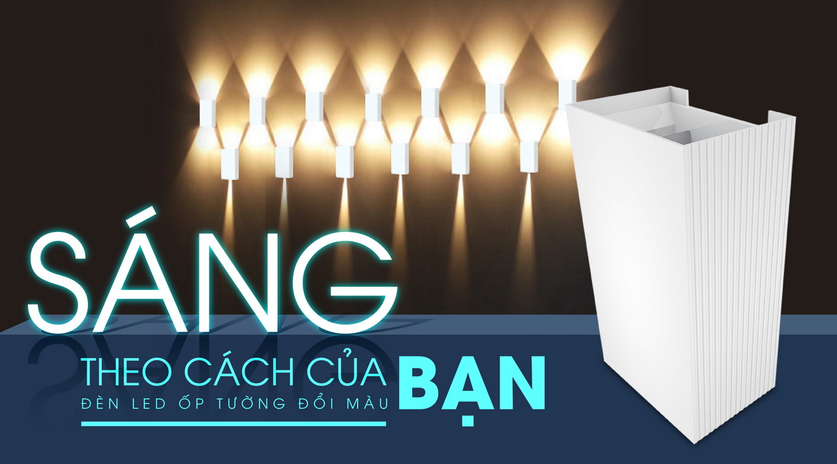 Đèn LED ốp tường đổi màu LN18 ĐM 83x60/6W RẠNG ĐÔNG 193